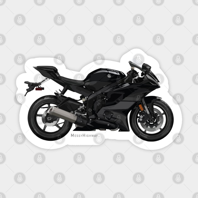 Yamaha R6 20 black, s Sticker by MessyHighway